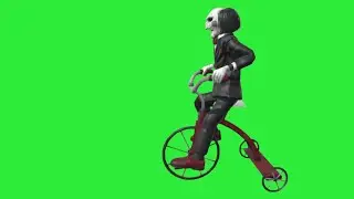 jigsaw doll belly on Bike test chroma green screen