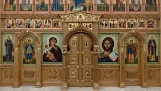 Монтаж тяблового иконостаса.