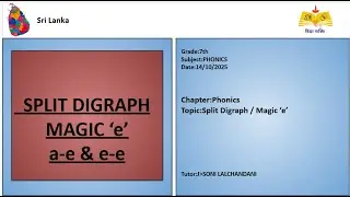 (07th English Upcountry SL) Split Digraph-  e-e & a_ e.(Magic 'e')