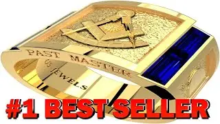 US Jewels Masonic Men's 10K or 14K Gold Lab Created Sapphire Past Master - B09HL38BTK