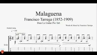 Francisco Tarrega - Malaguena - Guitar Tutorial + TAB