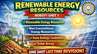 Renewable Energy Resources | Unit 1 One Shot | BOE071 | AKTU Exam Ready Lecture