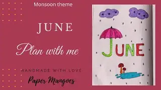 Plan with me || June 2021 || Journal setup || Monsoon/rain theme