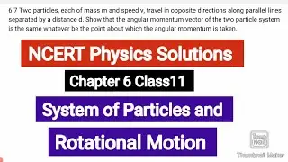 Two particles, each of mass m and speed v, travel in opposite directions along parallel lines separ
