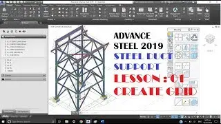 LARGE INDUSTRIAL DUCT WORK SUPPORT/01/CREATE GRID AND LEVEL