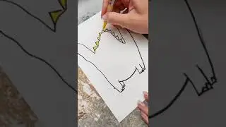 Dinosaur drawing #shorts #drawing #girl #howtodraw easy drawing simple drawing #SamrAtart #ASRATIST