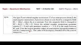 GATE Preparation PH110 | Quantum Mechanics, Solid State Physics | Physics