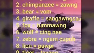 English vocabulary meaning ngawn awn a leh mikang lai a lung lut tei ca