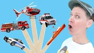 Emergency Vehicles | Pop Sticks Song with Matt | Dream English Kids