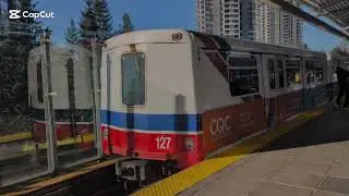 Mk1 skytrain departs from Lougheed Town centre 