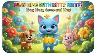 Kitty Kitty Plays with Friends | Fun Animated Story for Kids | Cute Blue Kitty Adventure