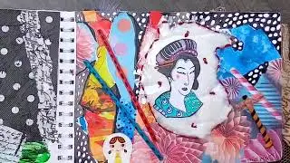 Creative stories....collage art pages made with a friend. #collageart #collage #art #mixedmedia
