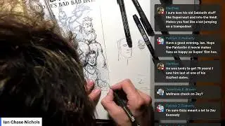 LIVE DRAWING Ep. 155 - Inking The Perhapanauts sketch cover! - 7/23/2025