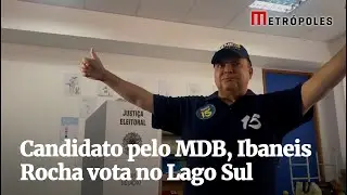 Candidato ao governo do DF pelo MDB, Ibaneis Rocha vota no Lago Sul