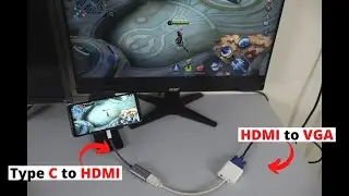 How to Connect ROG Phone 2 Screen to VGA Monitor | USB Type C to HDMI to VGA