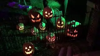 Nighttime Walk Thru and Lighting Testing Halloween Zombie Yard Outbreak 2018