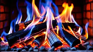 Unwind with Colorful Flames & Crackles &ndash; Cozy Fire with Blue-Orange Glow & Ember Sparks