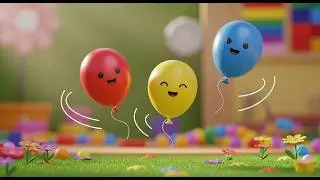 Three Little Toy Balloons Pop Pop Pop | Fun Colors & Counting Song for Kids