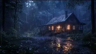 Light Rain, Gentle Thunder & Crickets at Night 🌙 | Deep Sleep & Relaxation (10 Hours)