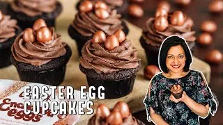 Chocolate Easter Egg Cupcake Recipe // With Galaxy Enchanted Rose Mini Eggs