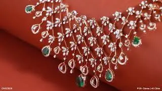 Stunning Green Stone Diamond Necklace Set | 25% OFF* on Diamond Value*
