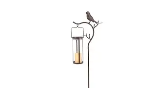 Smart Solar Decorative Bird Outdoor Stake w/LED Lantern