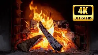 🔥 Cabin Fireplace 4K &mdash; Realistic Wood Burning Ambience for Any Space