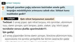 9 cu sinif Kimya.Nitrat turşusu dərs izahı və tapşırıqların həlli