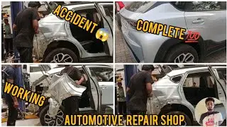 How is an accident car 🚘repaired in a showroom ?@Automotive repair shop 