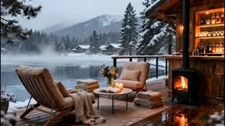 Soft Piano Jazz for Working & Relaxing ❄ Cozy Winter Porch Ambience ~ Warm Jazz Instrumental Music 1
