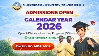 Bharathidasan University (BDU) Distance Education Admissions 2026 #BharathidasanUniversity