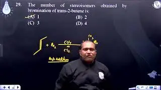 The number of stereoisomers obtained by bromination of trans-2-butene is:....