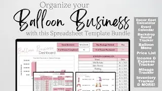 Balloon Business Template Bundle Google Sheets, Balloon Designer Artist, Event Business Planner
