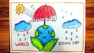 Very easy ozone day poster drawing||world ozone day drawing||save ozone save earth||