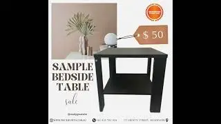 PRICE DROP HALF PRICE!!! SAMPLE BLACK OAK BEDSIDE TABLE FOR CLEARANCE!!