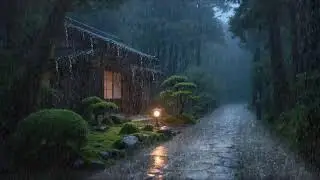 Long tiring day &ndash; Calm rain ambience &ndash; House surrounded by rain &ndash; Deep rest 😴🌧️