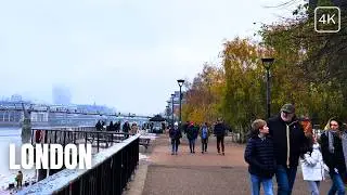 London Winter Walk in 4K HDR  FOGGY MORNING, Christmas Markets & Iconic Landmarks