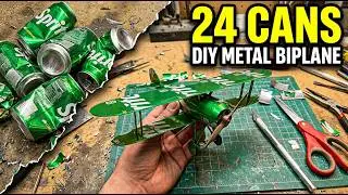 I Turned 24 Sprite Cans into an EPIC WW1 Nieuport 28 Biplane