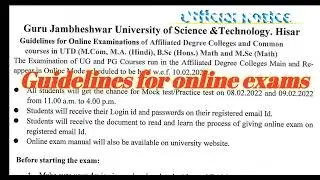Guidelines for online exams/GJU exam updates 2022/ weebox software / GJU online exams