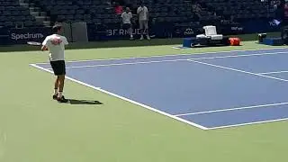 Federer Practice USOPEN 2019 sidecourt view