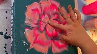 Reverse Flower Dip Pink - Acrylic Pouring - Fluid Art