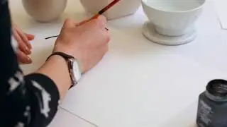 Brush Lettering demo with Higgins ink and 4 round brush