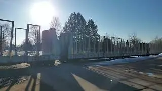 Holy Mega-Log-Haulers On This Early Morning Train.. Oh Yeah! #trains #trainvideo | Jason Asselin