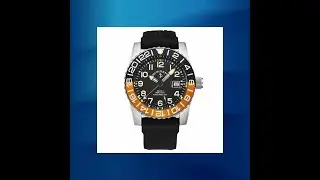 Zeno Men's 'Airplane Diver' GMT Black Dial Black Rubber Strap Automatic Watch 6349GMT-12-A15