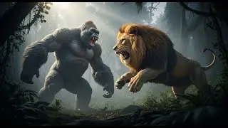 Epic Battle  Jungle Giants KING KONG and LION - Size, Power & Dominance