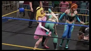 Anna & Elsa vs. Bowsette & Princess Peach (WWE 2K19) - Girl Fighting 😍