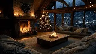 Peaceful Fireplace & Soft Piano Music  Cozy Winter Night Ambience for Sleep and Relaxation