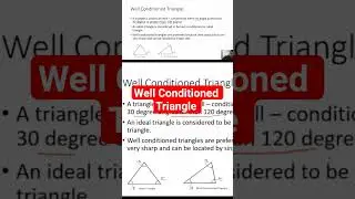 Well Conditioned Triangle