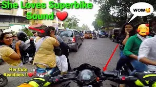 She loves My Superbike Sound|Girls got scared|Must watch Reactions|Z900 Rider