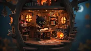 Whimsical Night Reads | Cozy Cat Vibes in a Treehouse